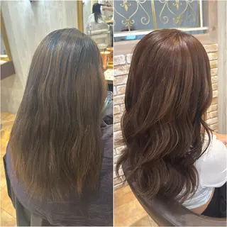 ミディアム 美優🐩/ ハイトーン/栄のヘアスタイル