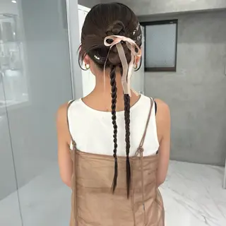 ロング ヘアアレンジ riko/レイヤー/ 艶カラー/ヘアセットのヘアスタイル