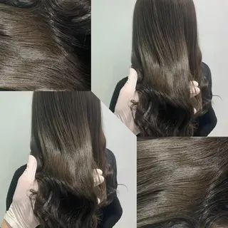 ミディアム カラー パーマ ヘアアレンジ ネイル マツエク・マツパ 韓国風ベージュ🤎 赤みなし🌿横浜🤎のヘアスタイル