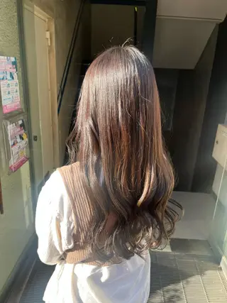 ロング カラー 艶髪/ハイトーン/ ヘアセット/モエノのヘアスタイル