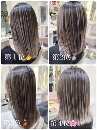 セミロング カラー 山崎俊輔/髪質改善 /バレイヤージュのヘアスタイル