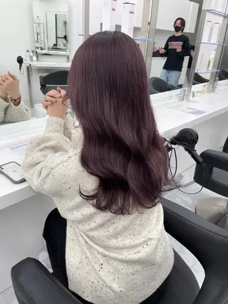 ヘアアレンジ カラー ロング 🥂上品ワンホンヘア 🥂nozomiのヘアスタイル