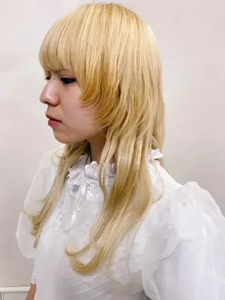 ミディアム カラー ヘアアレンジ レイヤーウルフ エクステ磯部のヘアスタイル