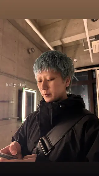 カラー メンズ saki/ハイトーン カラー/薬院のヘアスタイル