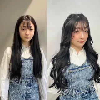 セミロング ヘアアレンジ ナチュラル×色気パ ーマ 渋谷/マナミのヘアスタイル