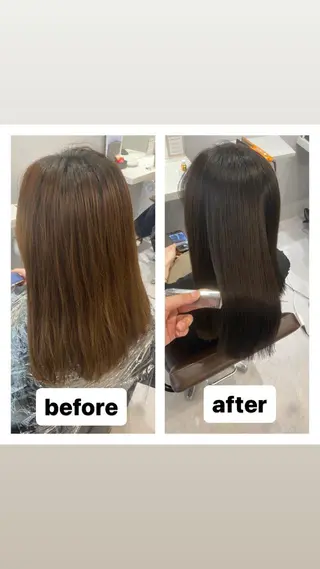 セミロング 韓国風cut/ 縮毛矯正/正岡幹康のヘアスタイル