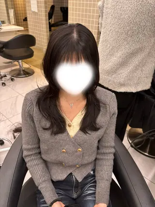 ロング y2k✩︎⡱レイヤー ウルフ/オリーブ🍀のヘアスタイル