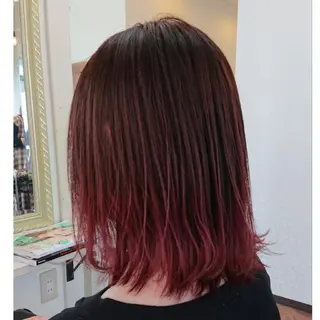 ミディアム カラー グラデ❣️インナー 派手髪Fumiyoのヘアスタイル