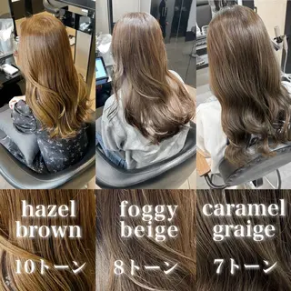ロング カラー 井本翔太.髪質改善. ベージュ.グレージュのヘアスタイル