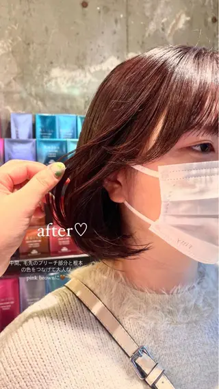 ミディアム ano @anomukuiのヘアスタイル