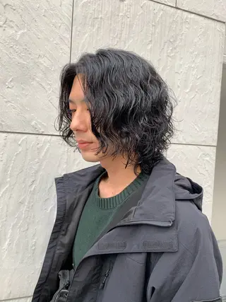 ミディアム パーマ メンズ メンズパーマ名人 TAKUMAのヘアスタイル