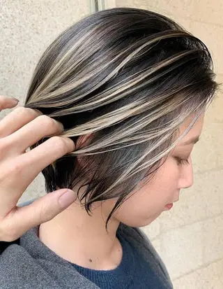 ショート カラー 縮毛/ショート/ ボブ/レイヤー/小原のヘアスタイル