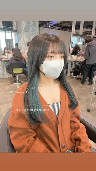 ロング カラー パーマ ヘアアレンジ メンズ キッズ ネイル マツエク・マツパ アイブロウ 透明感カラー・レイヤ ー🎀amika🎀のヘアスタイル