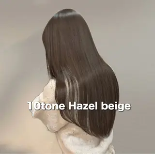 ロング カラー ヘーゼルベージュ/ 赤み消し/はるのヘアスタイル