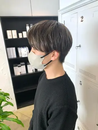 カラー メンズ 🌷ラベンダーピンク 顔まわり🌷ねいろのヘアスタイル