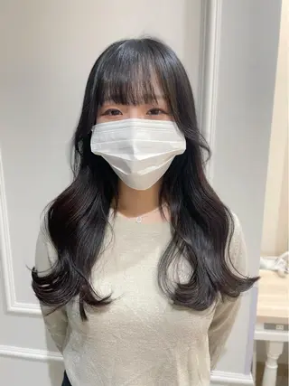 ロング カラー 韓国レイヤーカット/ ダブルカラーのヘアスタイル