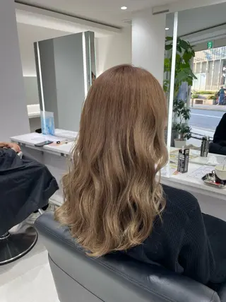 セミロング カラー グレージュ/ベージュ /経堂/sana🌱のヘアスタイル