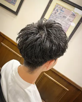 ショート パーマ メンズ ヒロ銀座 バーバーショップ神楽坂所属・ひらお あおとのヘアスタイル
