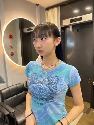 ロング カラー TATSUブリーチ/ ミルクティーベージュのヘアスタイル