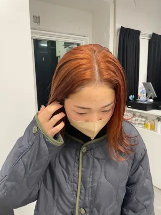 セミロング 愛結 暖色カラー🎀🩰のヘアスタイル