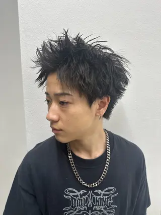 メンズ ニュアンス/フェザー /ウルフ/伶馬のヘアスタイル