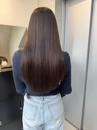 セミロング カラー パーマ ヘアアレンジ 透明感/オリーブ/ グレージュ/YUKAのヘアスタイル