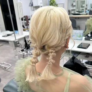 ミディアム ヘアアレンジ JUNSHIN🦋 ヘアセット／カラーのヘアスタイル