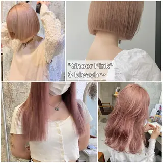 ミディアム カラー Piaコータロー ハイトーン&‪ボブのヘアスタイル