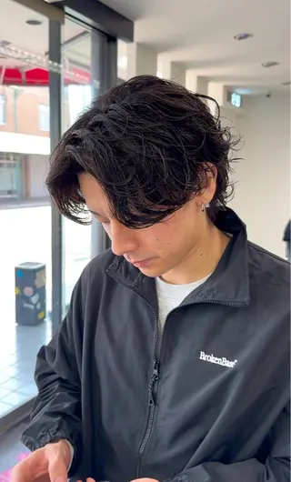 ミディアム パーマ メンズ 【メンズ特化】岩瀬 武【メンズパーマ】のヘアスタイル