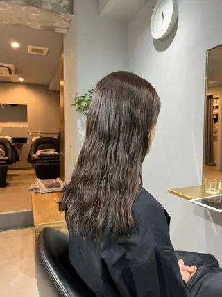 ロング カラー パーマ akane/ボブ /オリーブ/ブラウンのヘアスタイル