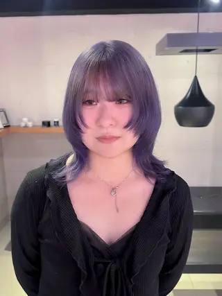 ミディアム カラー 🐺ウルフオタク🐺 ハイトーン/moeのヘアスタイル