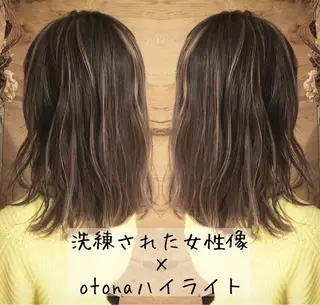 ミディアム カラー テトネ タカシのヘアスタイル
