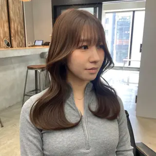 ロング カラー 新宿/韓国ヘア/ 髪質改善ストレートのヘアスタイル