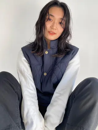 ミディアム カラー パーマ CEINE＋ officialのヘアスタイル