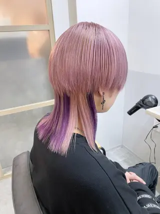 ミディアム カラー メンズ EMANON新宿南口所属・🦄中性ウルフ ☁️Shiori🦄のヘアスタイル