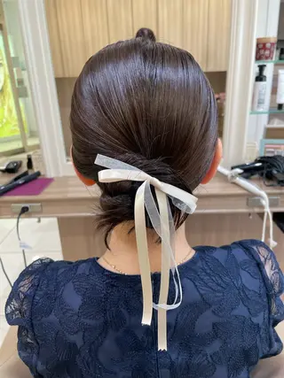 セミロング ヘアアレンジ 韓国ヘアメイク🎀/ 縮毛矯正✨山本媛香のヘアスタイル