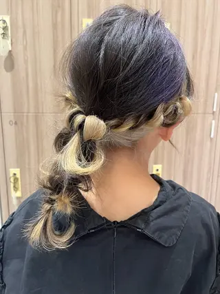 ロング カラー ヘアアレンジ キッズ 低ダメ高明度 低ダメ高明度ハイトンのヘアスタイル