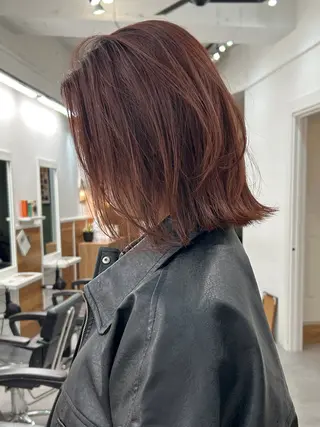 ミディアム カラー レイヤーボブ/ 艶カラー/サナ🌼のヘアスタイル