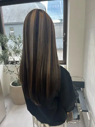 セミロング カラー ill【イル】天神西通り店所属・髪質改善縮毛矯正/暖 色カラー/ウエダカナのヘアスタイル