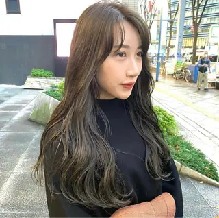ロング カラー パーマ ヘアアレンジ メンズ キッズ ネイル マツエク・マツパ アイブロウ EMANON梅田店所属・前川 朋香のヘアスタイル