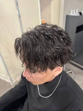 セミロング パーマ メンズ 立川韓国メンズヘア ニュアンスパーマ安井のヘアスタイル
