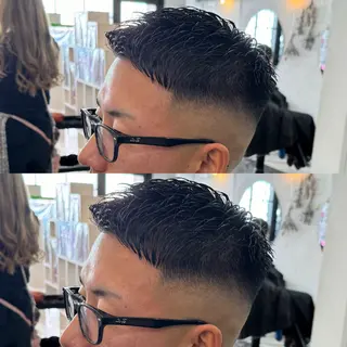 ショート カラー パーマ メンズ 泰成/メンズ特化/ フェード/ツイスパのヘアスタイル
