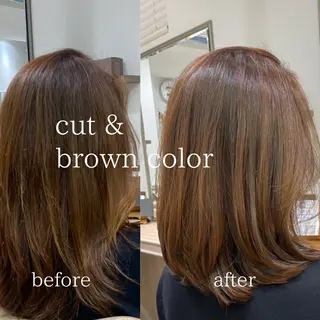 ミディアム カラー Ash 銀座店所属・骨格補正カット /マンツーマン/のヘアスタイル