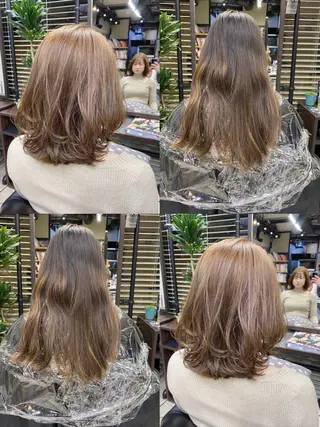 ミディアム カラー 新宿/韓国風レイヤー 髪質改善/渋谷直樹のヘアスタイル