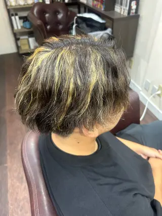 メンズ ルートプラス所属・‪✂︎‬TAIKI‪ パーマ/ハイライトのヘアスタイル