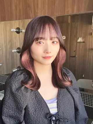 ミディアム カラー チヒョ🦋 韓国hair🇰🇷のヘアスタイル
