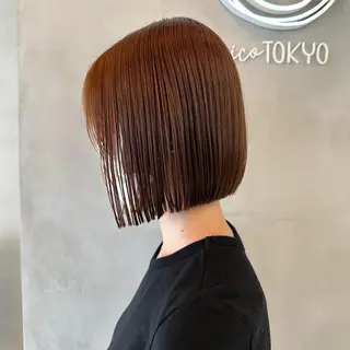 ミディアム カラー センターパート/ 暖色カラーayuのヘアスタイル