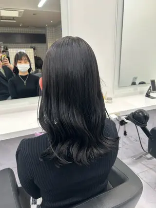 セミロング カラー パーマ ヘアアレンジ メンズ キッズ 🦋透明感グレージュ /韓国レイヤー🦋のヘアスタイル