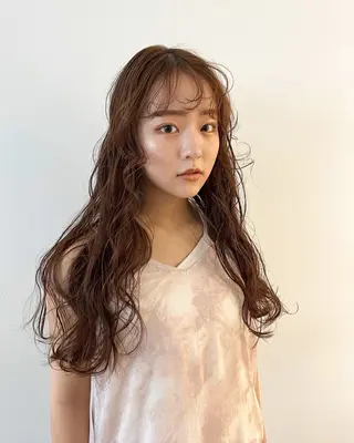 ロング カラー オリーブ/縮毛♡ Natsuno🩰のヘアスタイル