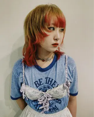 ミディアム カラー SALOWIN所属・ブリーチ✨ ボブ🪢レイヤーのヘアスタイル